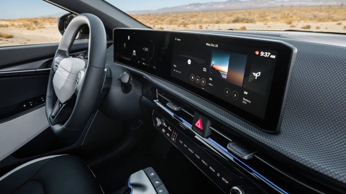 2025 Kia EV6 infotainment steering wheel interior