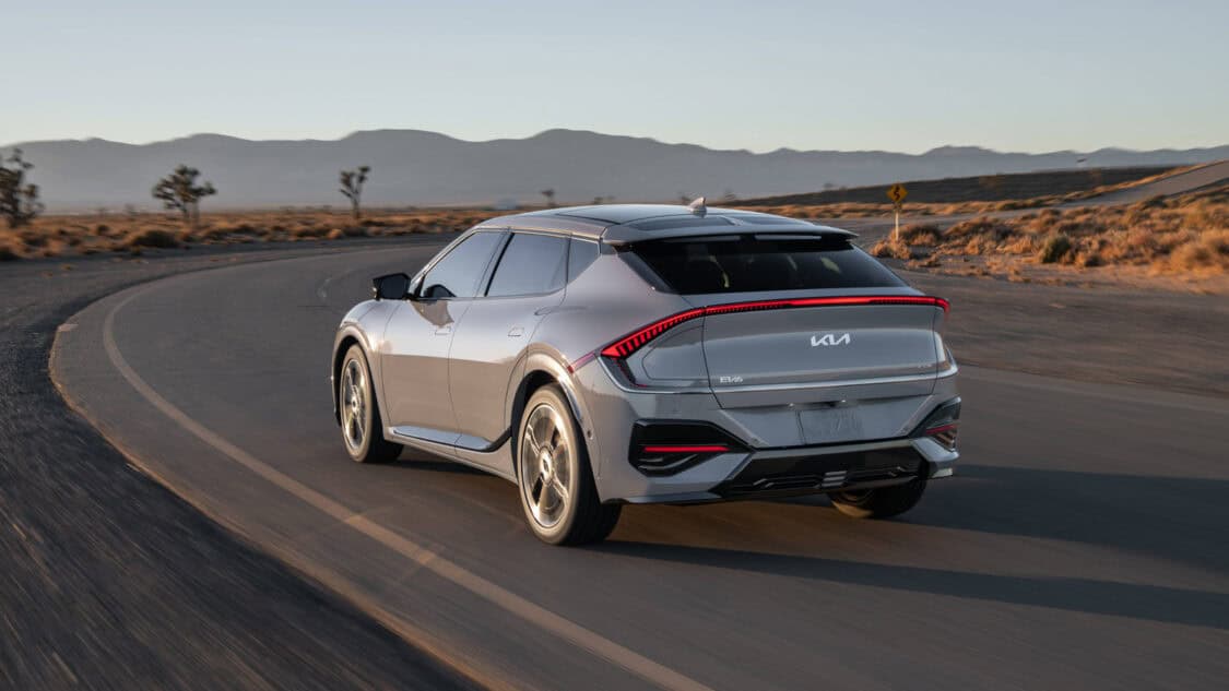 2025 Kia EV6 rear driver three quarter profile