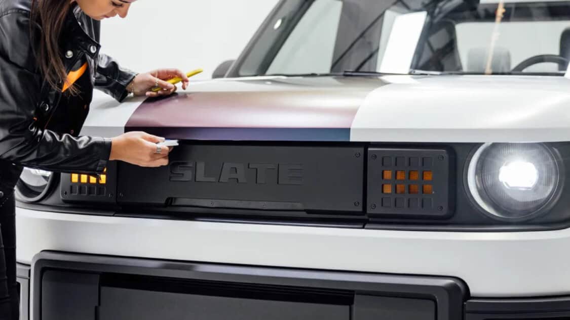You can custom wrap and personalize your Slate Auto EV Truck.