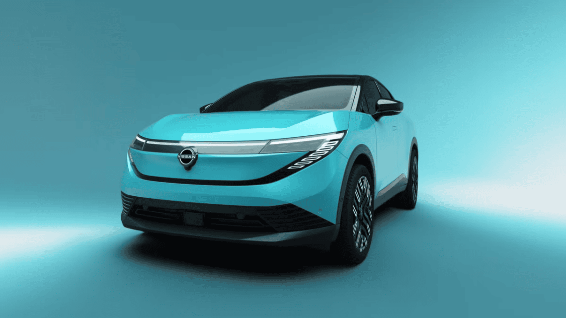 2026 Nissan Leaf Teaser, part of Nissan's Momentum 2030