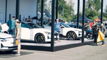 Polestar display full of attendees at Electrify Expo