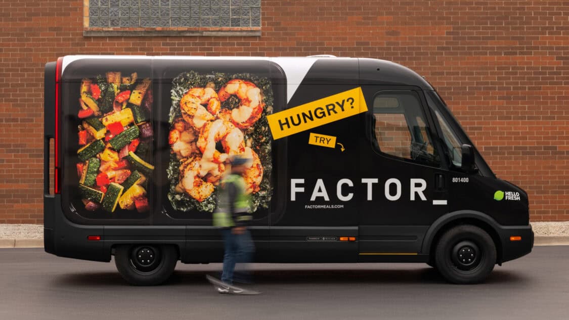 Rivian commercial van for HelloFresh deliveries