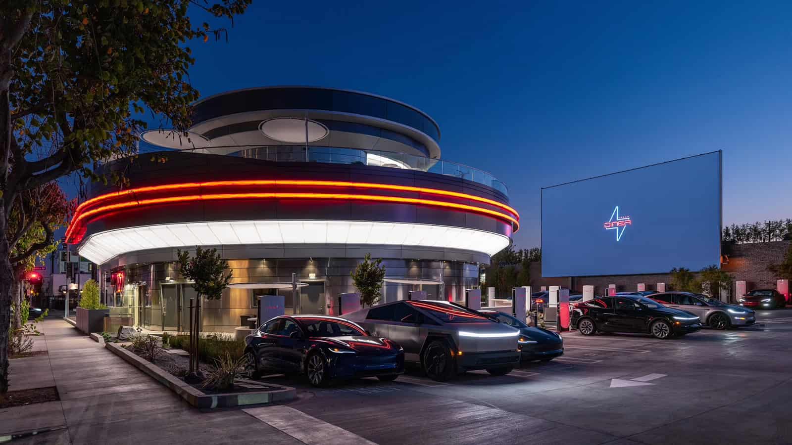 The Tesla Diner is now open in Hollywood, California