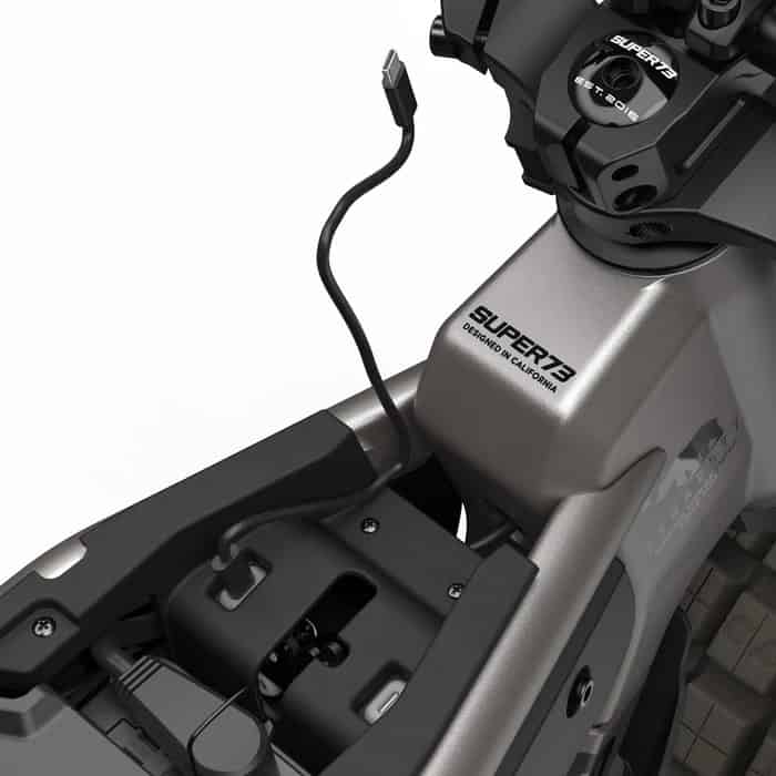 The new SUPER73-MZFT electric bike in Titanium Ore finish, featuring chunky tires, a compact frame, and a 500W motor.