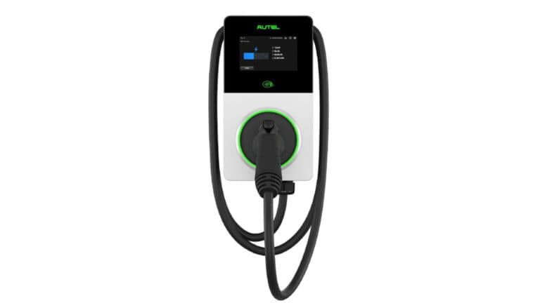 Autel MaxiCharger AC Single EV charger with integrated credit card payment, designed for workplace and public AC charging in the U.S.