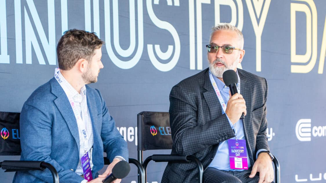 Panel discussion on autonomy, AI safety, and robotic EV charging at Electrify Expo Industry Day. Moderator: Siong-Hu Wong, BloombergNEF; Speakers: Clayton Tino, President and Chief Operating Officer of Beep; Mark Henderson, Chief Commercial Officer of Rocsys.